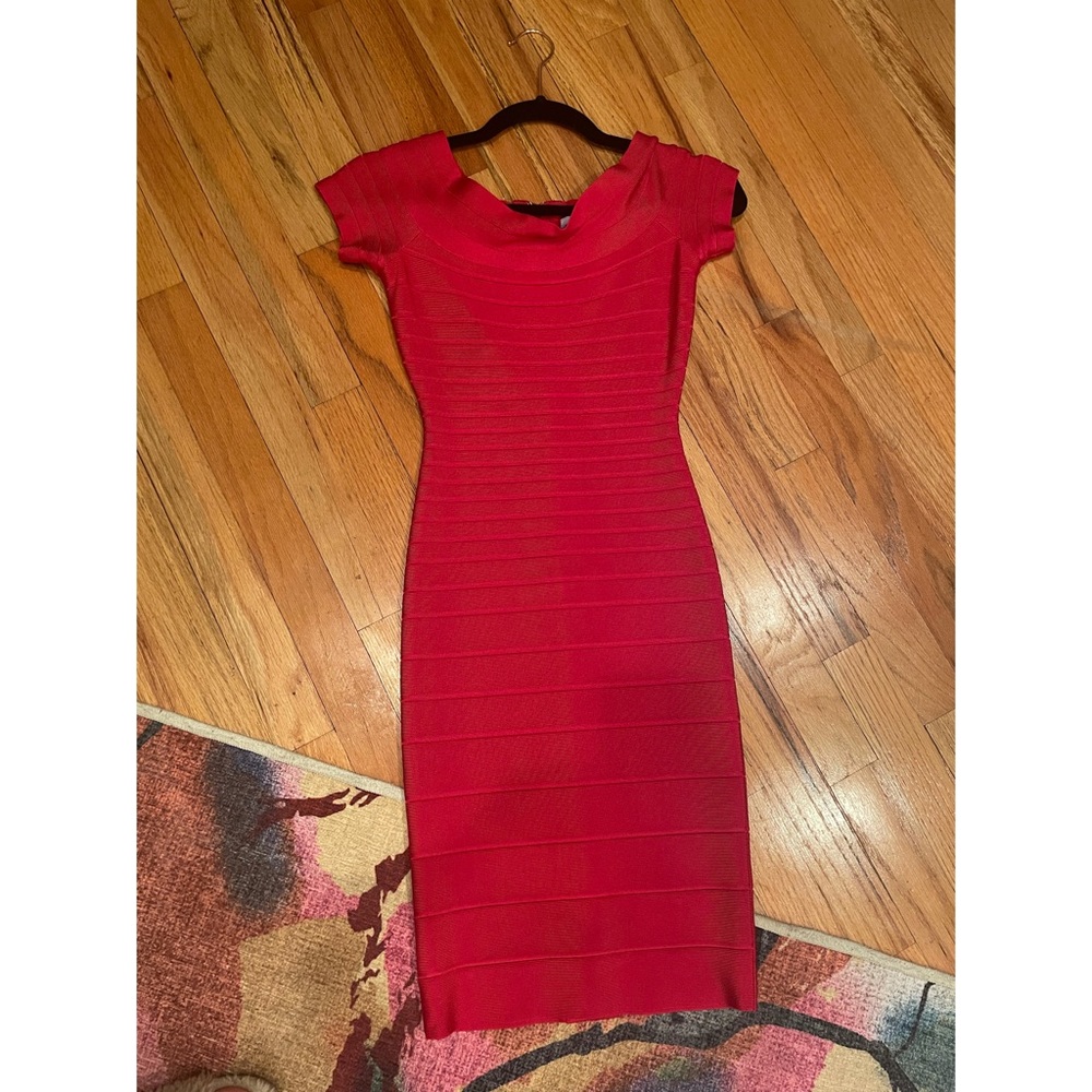 HERVE LEGER BANDAGE BODYCON DRESS!